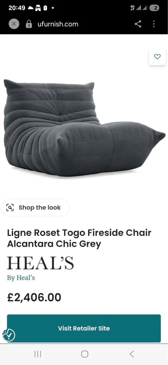 Ligne Roset Togo Fireside Chair Alcantara - Image 3