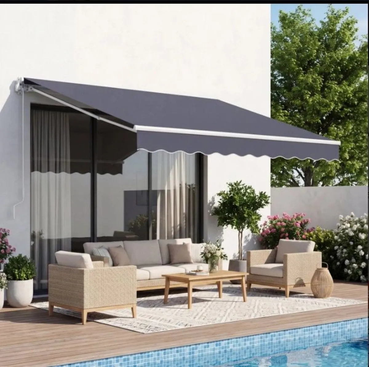 Manual Retractable Awning 9.8ft x 8.2ft (3m x 2.5m - Image 3