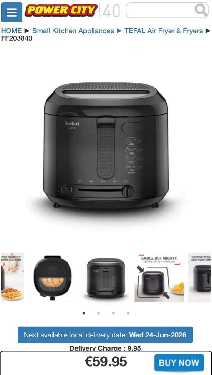 TEFAL UNO DEWP FAT FRYER - Image 1