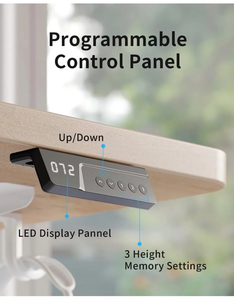 Electric Standing Desk 100 x 60 cm, Height Adjusta - Image 3