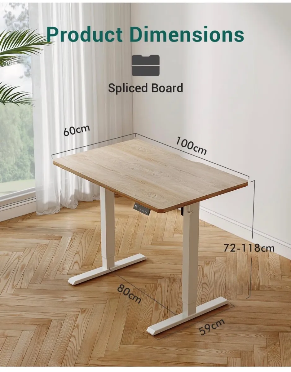 Electric Standing Desk 100 x 60 cm, Height Adjusta - Image 4