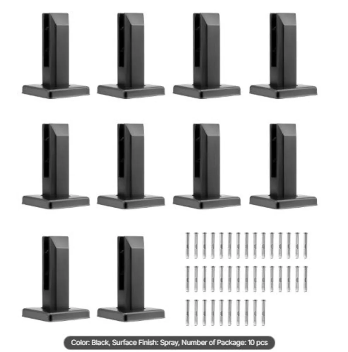 Glass Clamp, 10 PCS Square Glass Railing Bracket - Image 1