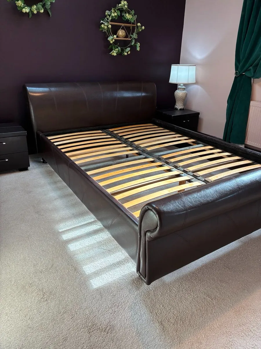 Sturdy King Size Sleigh Bed Frame - Image 1