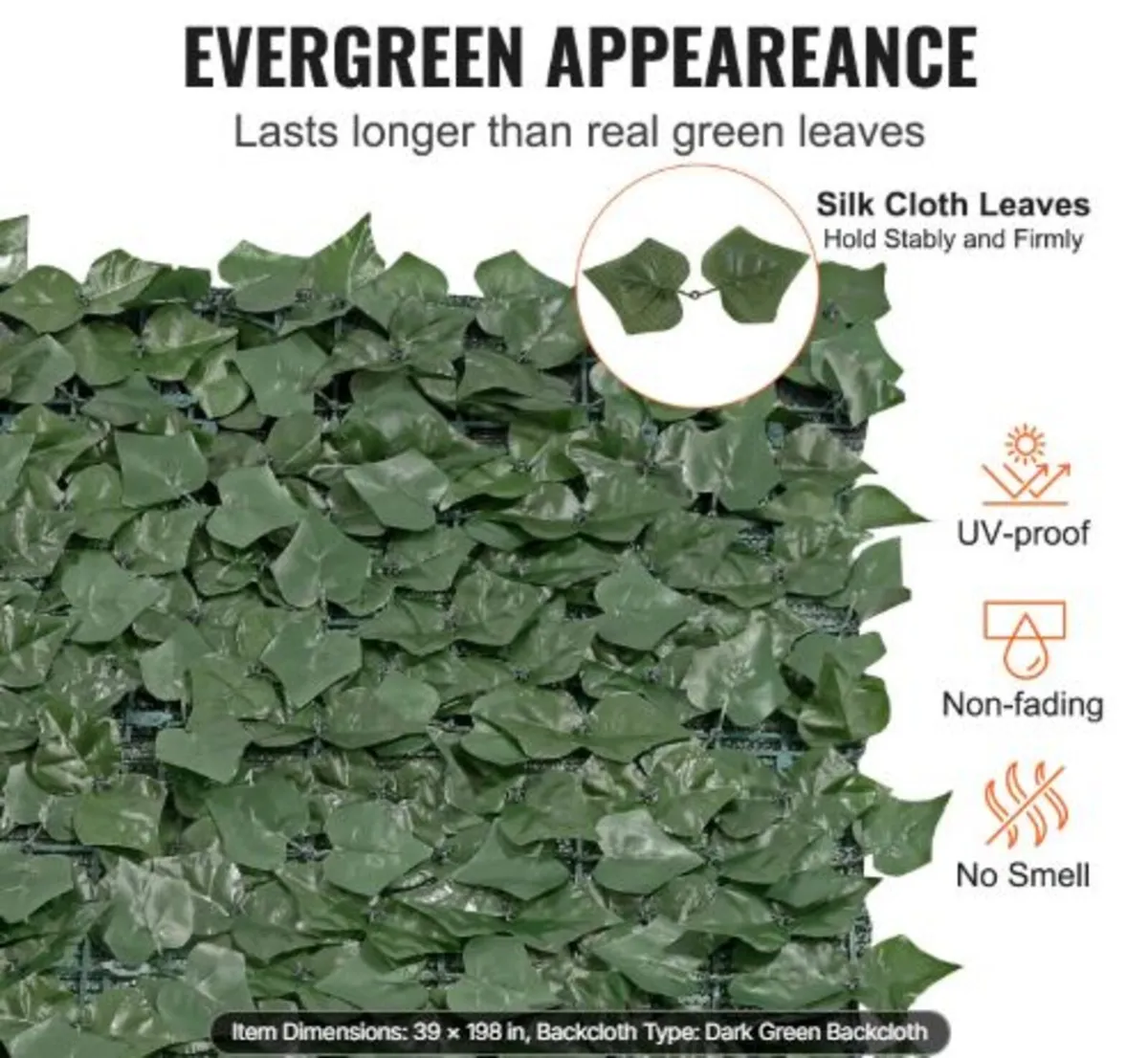 Ivy Privacy Fence, 1 x 5m Artificial Green Wall - Image 2