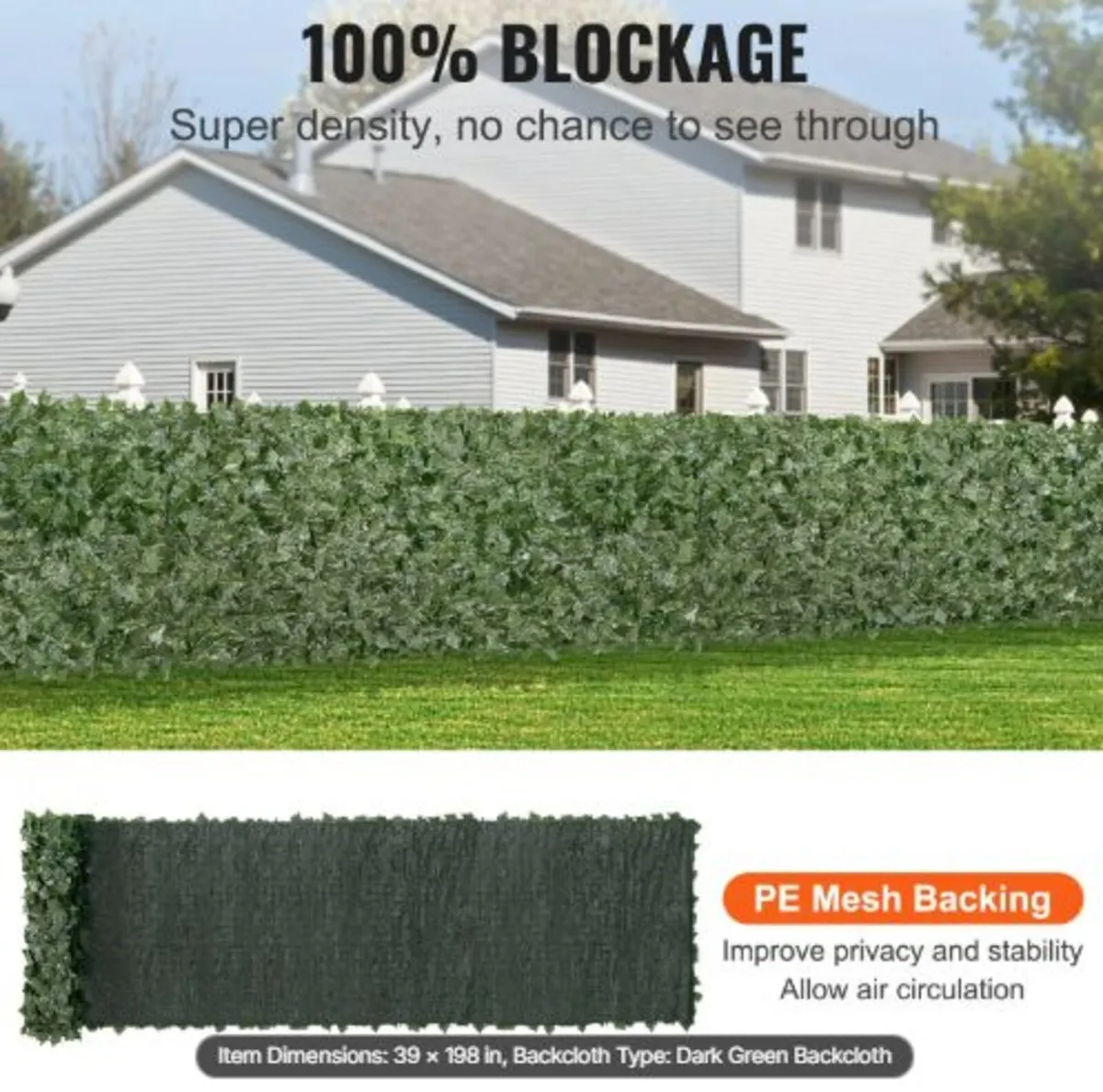 Ivy Privacy Fence, 1 x 5m Artificial Green Wall - Image 3