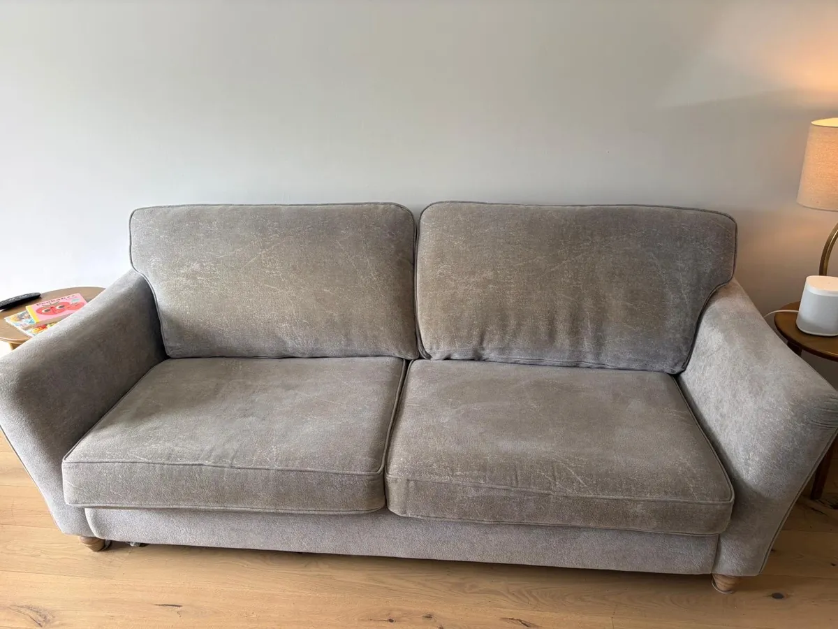 EZ Living 4 Seater Grey Fabric Sofa - Image 2