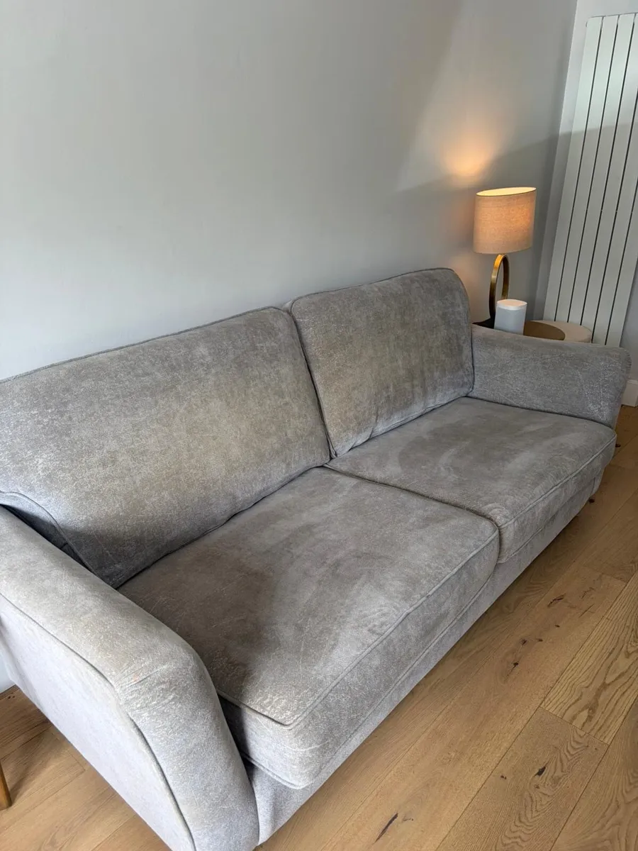 EZ Living 4 Seater Grey Fabric Sofa - Image 3