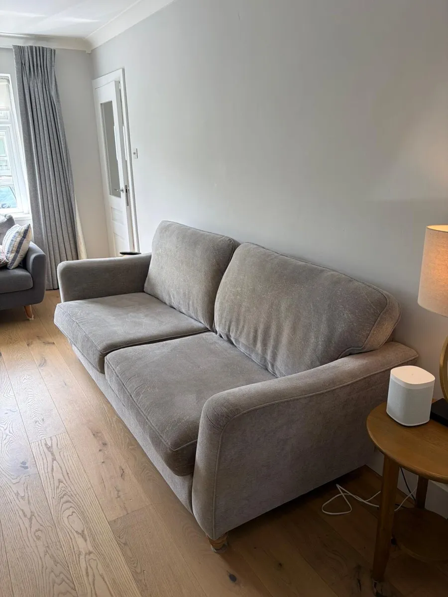 EZ Living 4 Seater Grey Fabric Sofa - Image 1