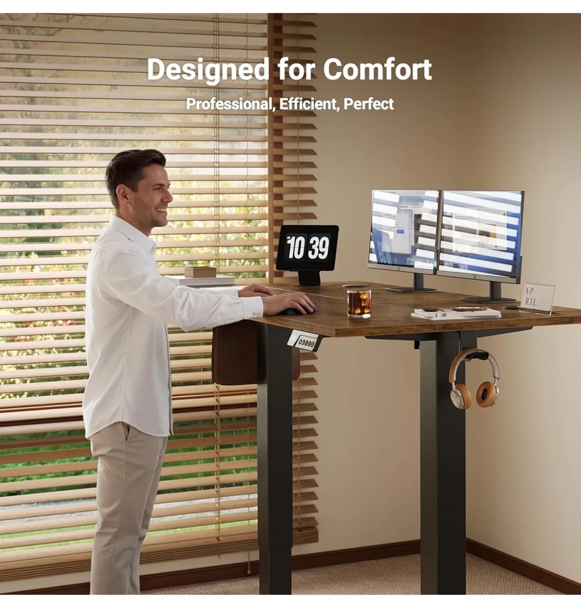 Electric Standing Desk 120x60cm Height Adjustable - Image 3