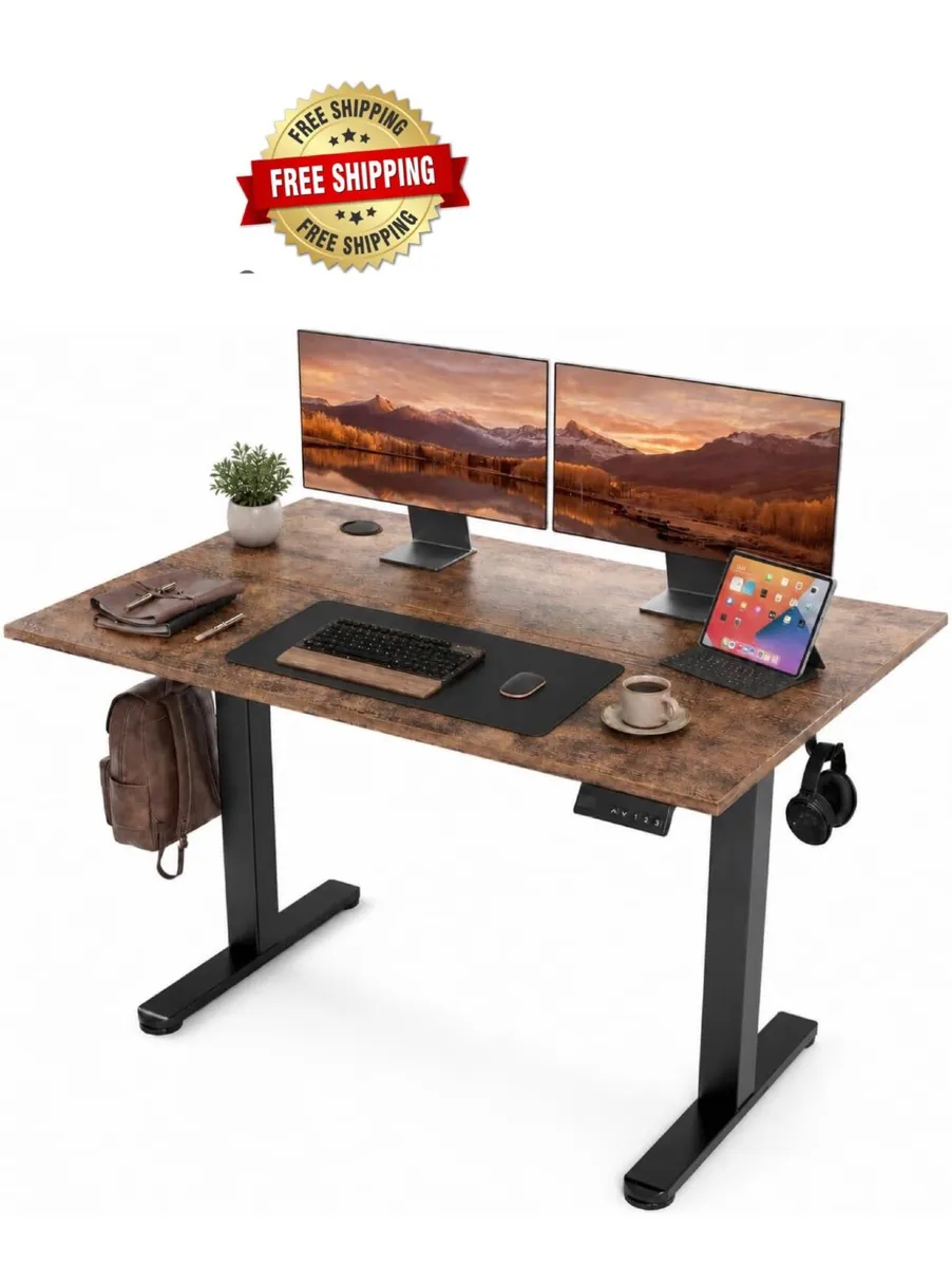 Electric Standing Desk 120x60cm Height Adjustable - Image 1