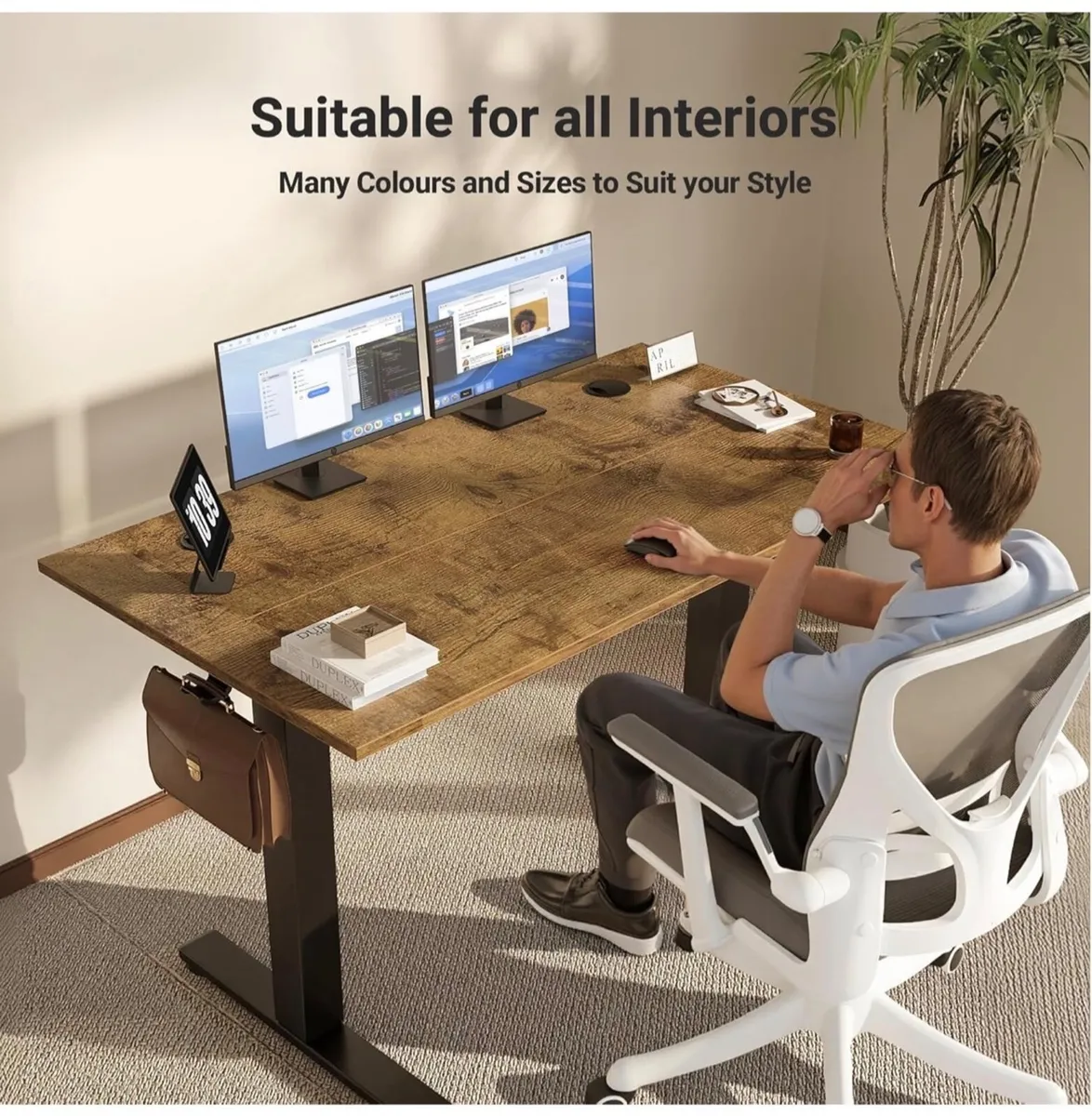 Electric Standing Desk 120x60cm Height Adjustable - Image 1