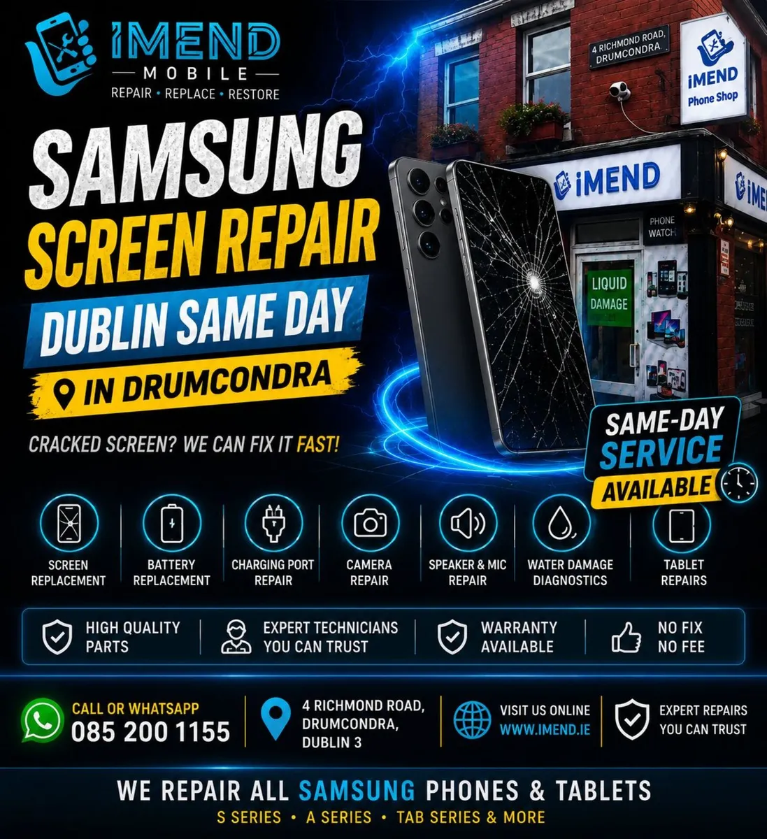 Samsung Screen Repair Dublin Same Day From €30 - Image 1