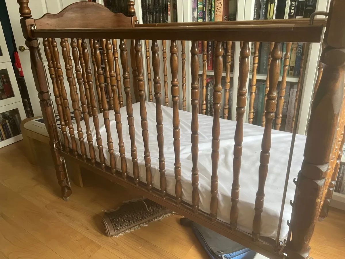 American Hardwood Cot & Changing Table - Image 1
