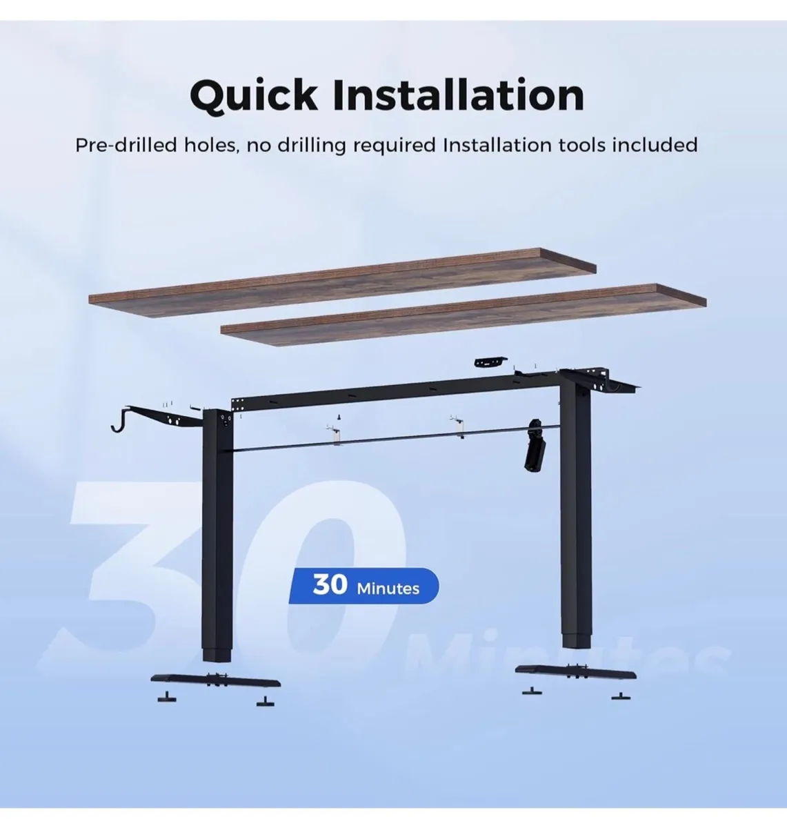 Electric Standing Desk, 160 x 60 cm Height Adjusta - Image 2