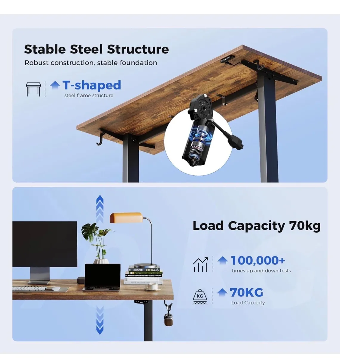 Electric Standing Desk, 160 x 60 cm Height Adjusta - Image 3