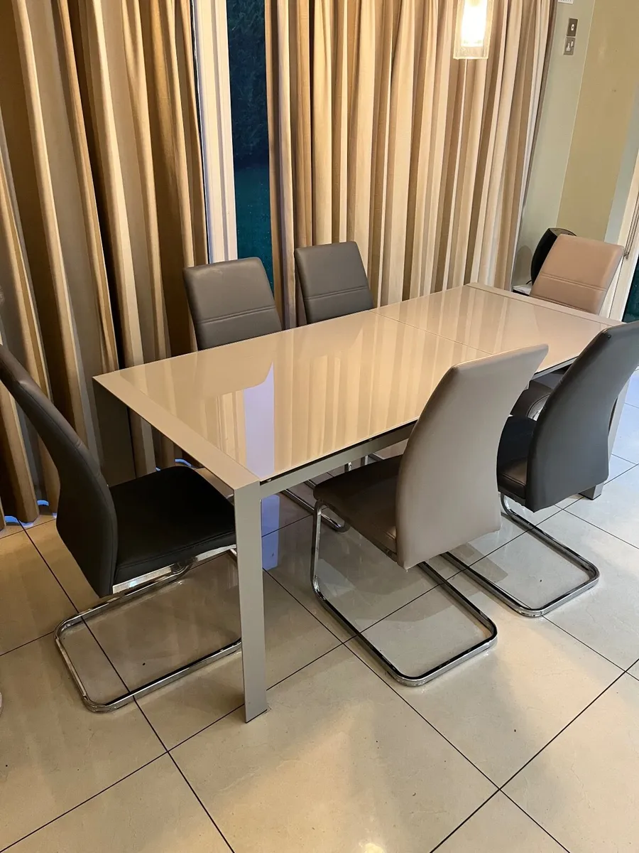 Dining Table & Chairs + Kitchen Island Drop Lights - Image 1