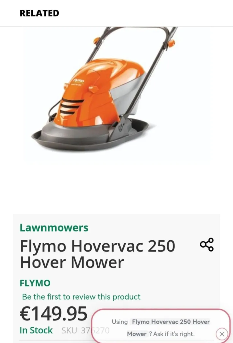 Flymo Electric Lawnmower Grass Cutter 4months old - Image 3