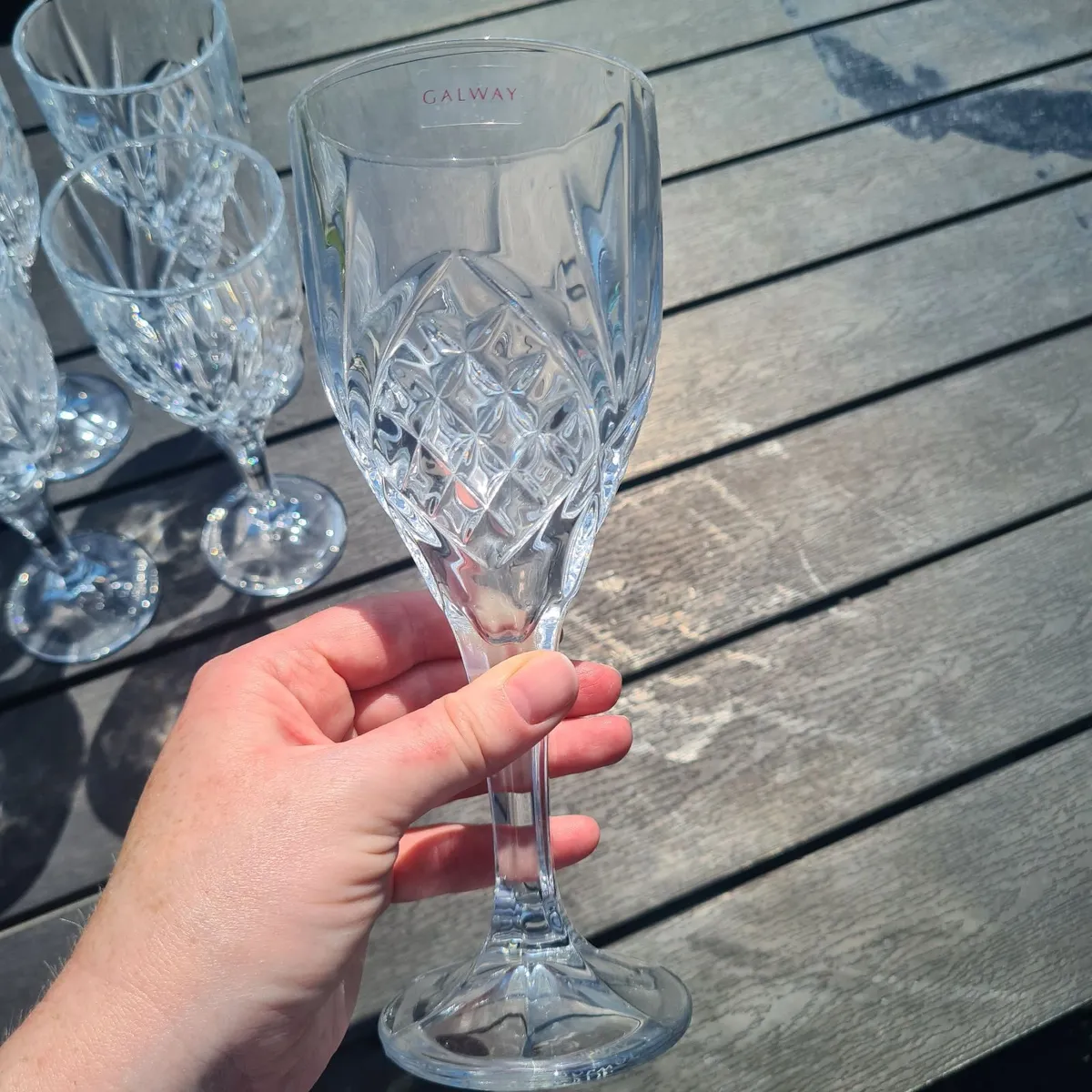 Galway crystal 6 wine glasses - Image 3