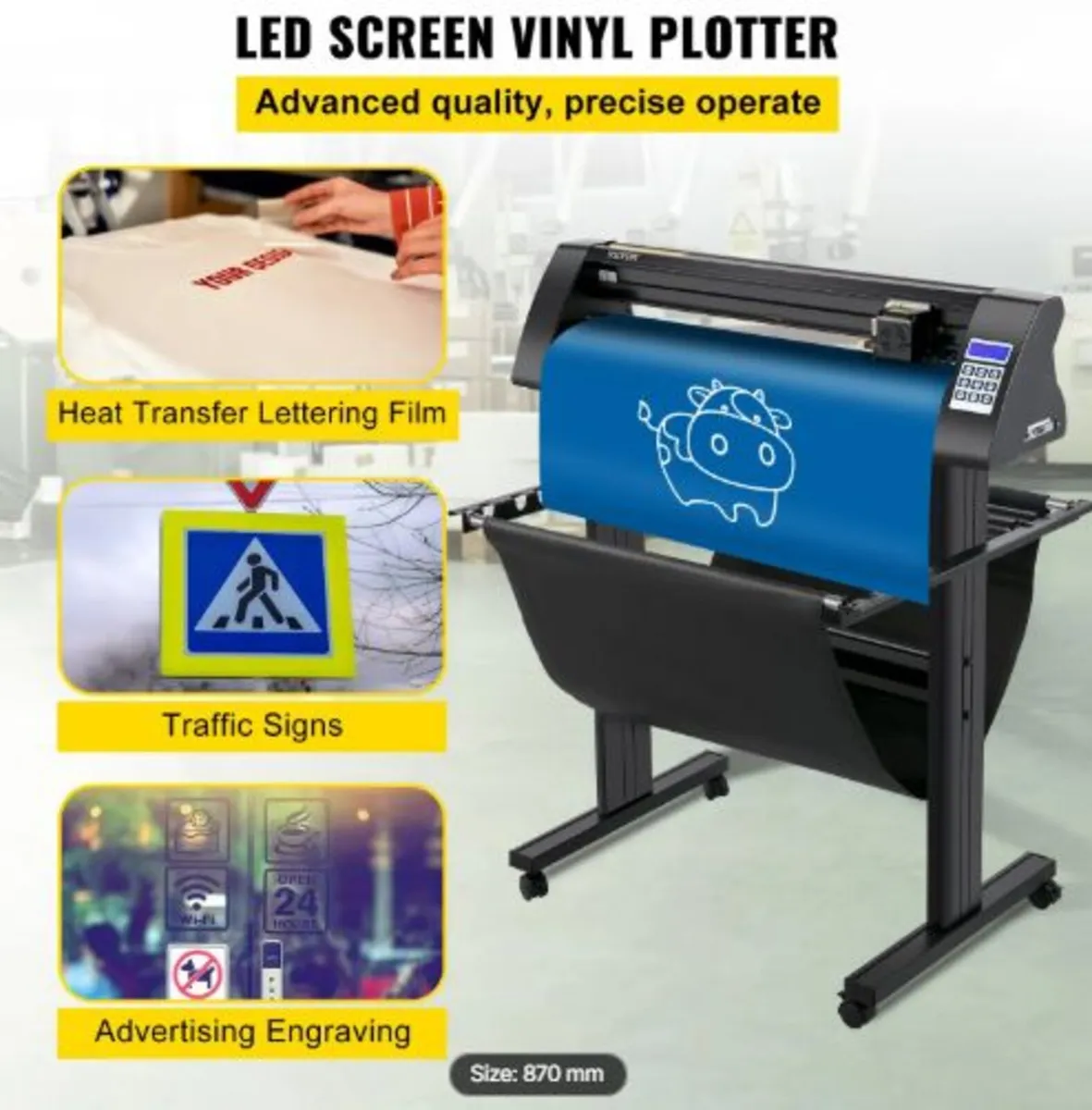 Vinyl Cutter, 870mm Vinyl Plotter, LED Screen - Image 2