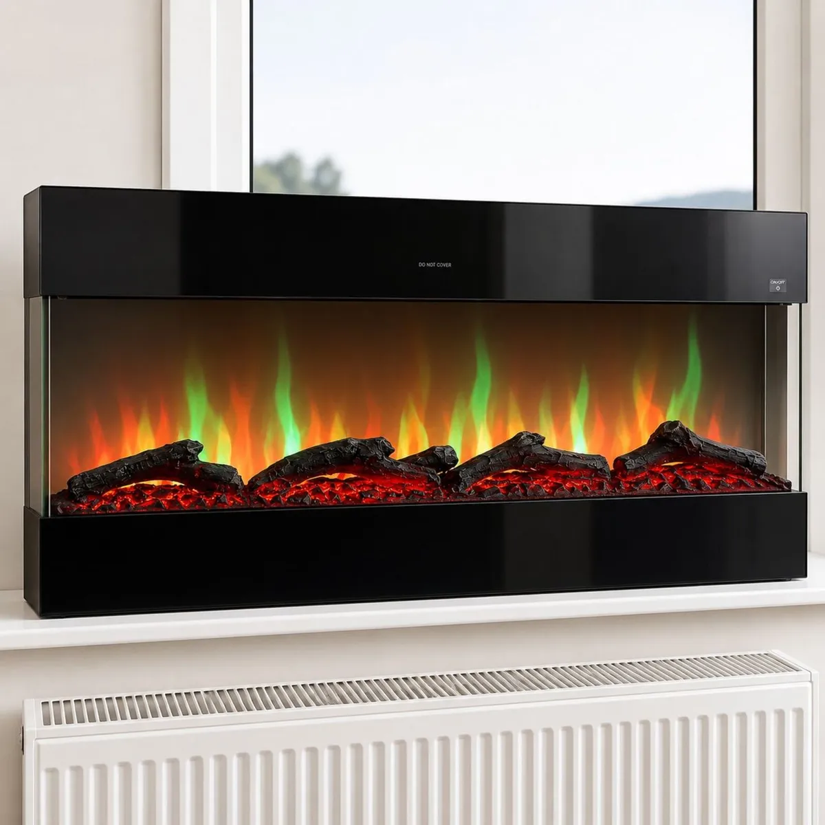 Electric LED Fireplace Heater - Multi-Colour Flame - Image 1