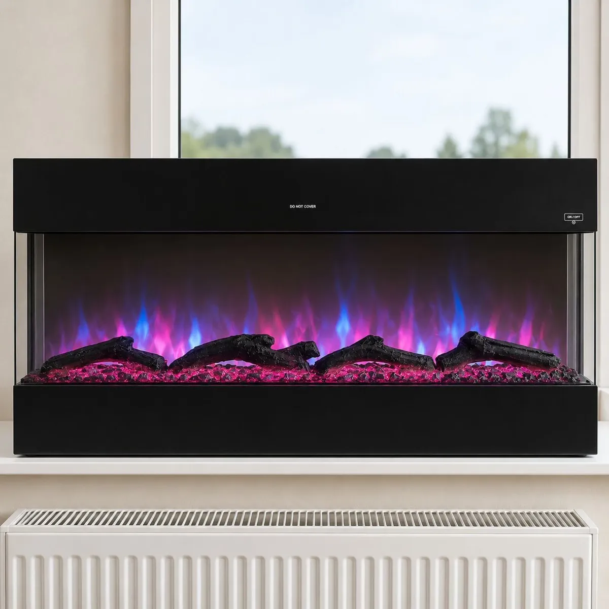 Electric LED Fireplace Heater - Multi-Colour Flame - Image 2