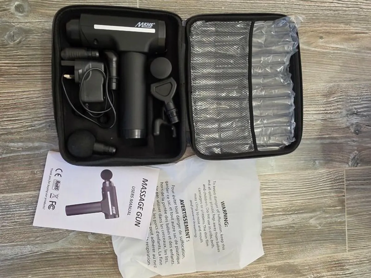 MKHS Deep Tissue Massage Gun - 30 Speeds, 6 Heads & Carry Case Massage gun, MKHS, muscle massager, deep tissue massage, Theragun alternative, percussion massager, fitness recovery, sports massage, physio tool, back pain relief, tight muscles, gym reco - Image 3