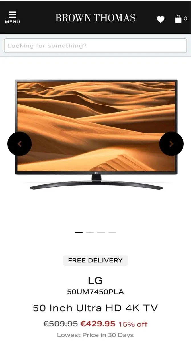 50” LG ULTRA HD 4k SMART TV - Image 1