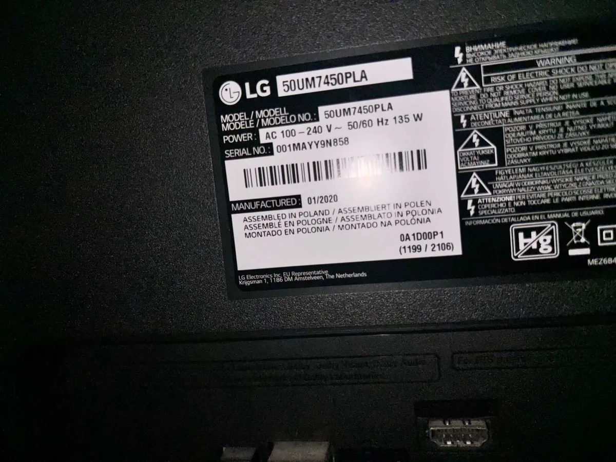 50” LG ULTRA HD 4k SMART TV - Image 2