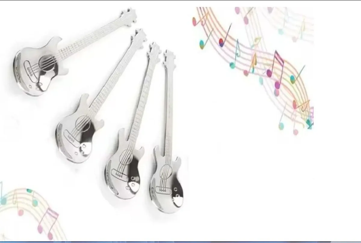 Stainless Steel Guitar Spoons, set of 4. - Image 4