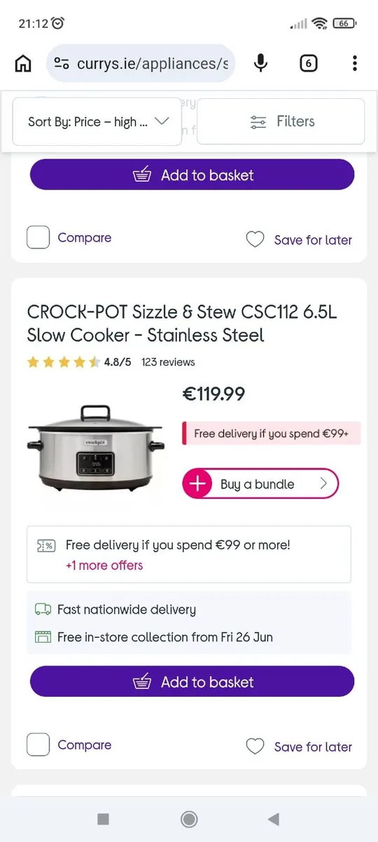 Slow cooker with digital timer 6.5L - Image 2