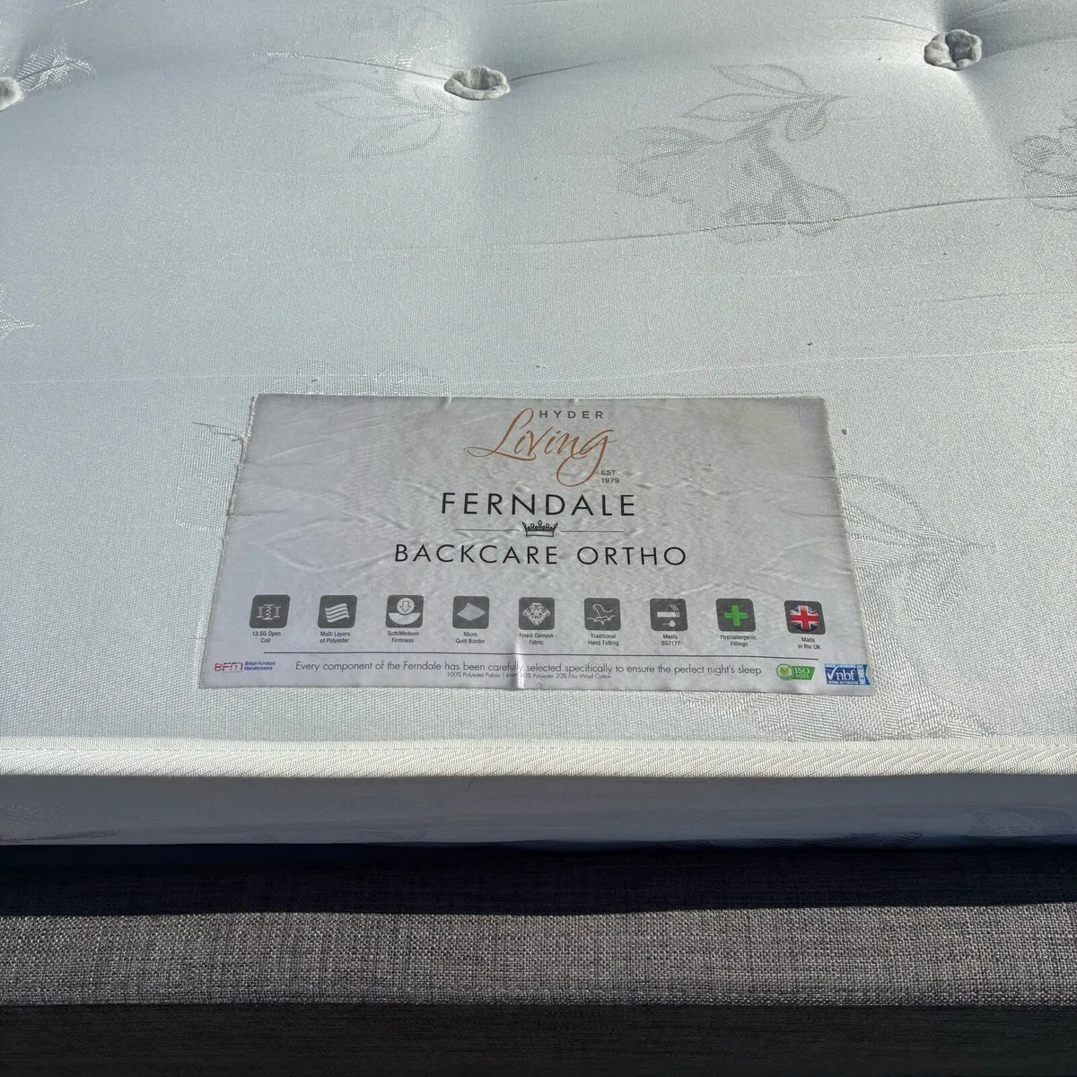 Grey Ottoman Double bed & Mattress - Image 4