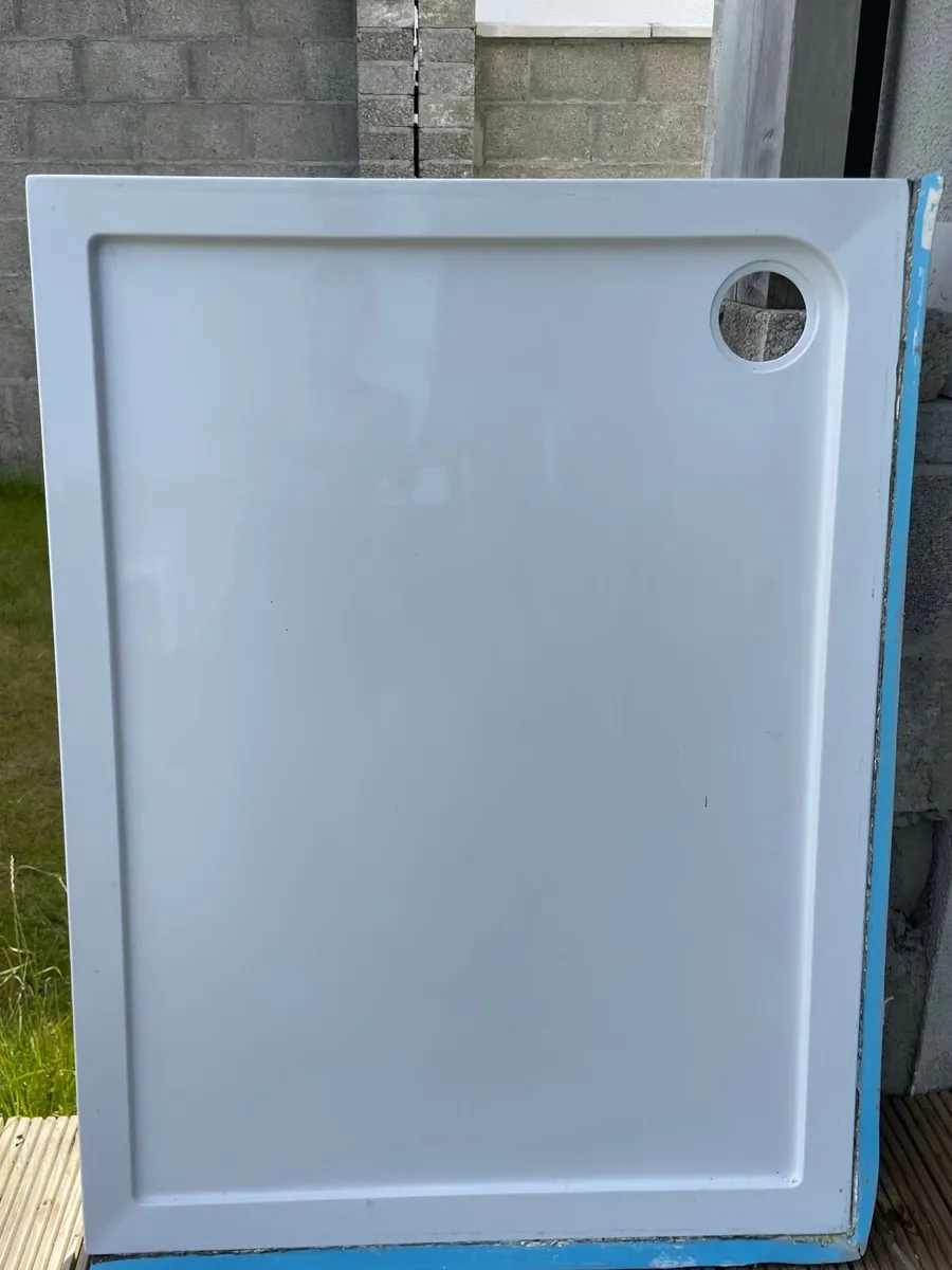 White shower tray 90 x 120 cm - Image 1