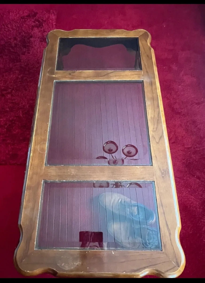 Mahogany tables with glass - Image 3