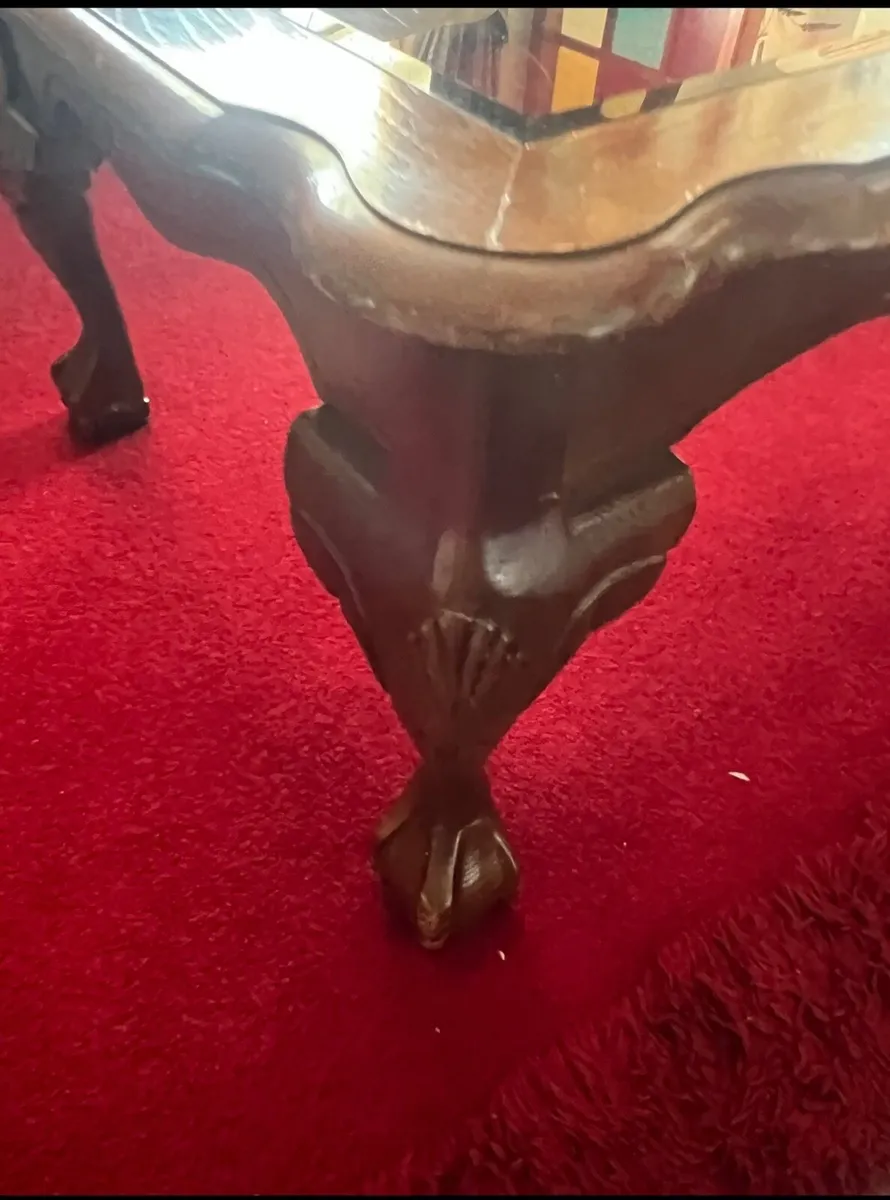Mahogany tables with glass - Image 4