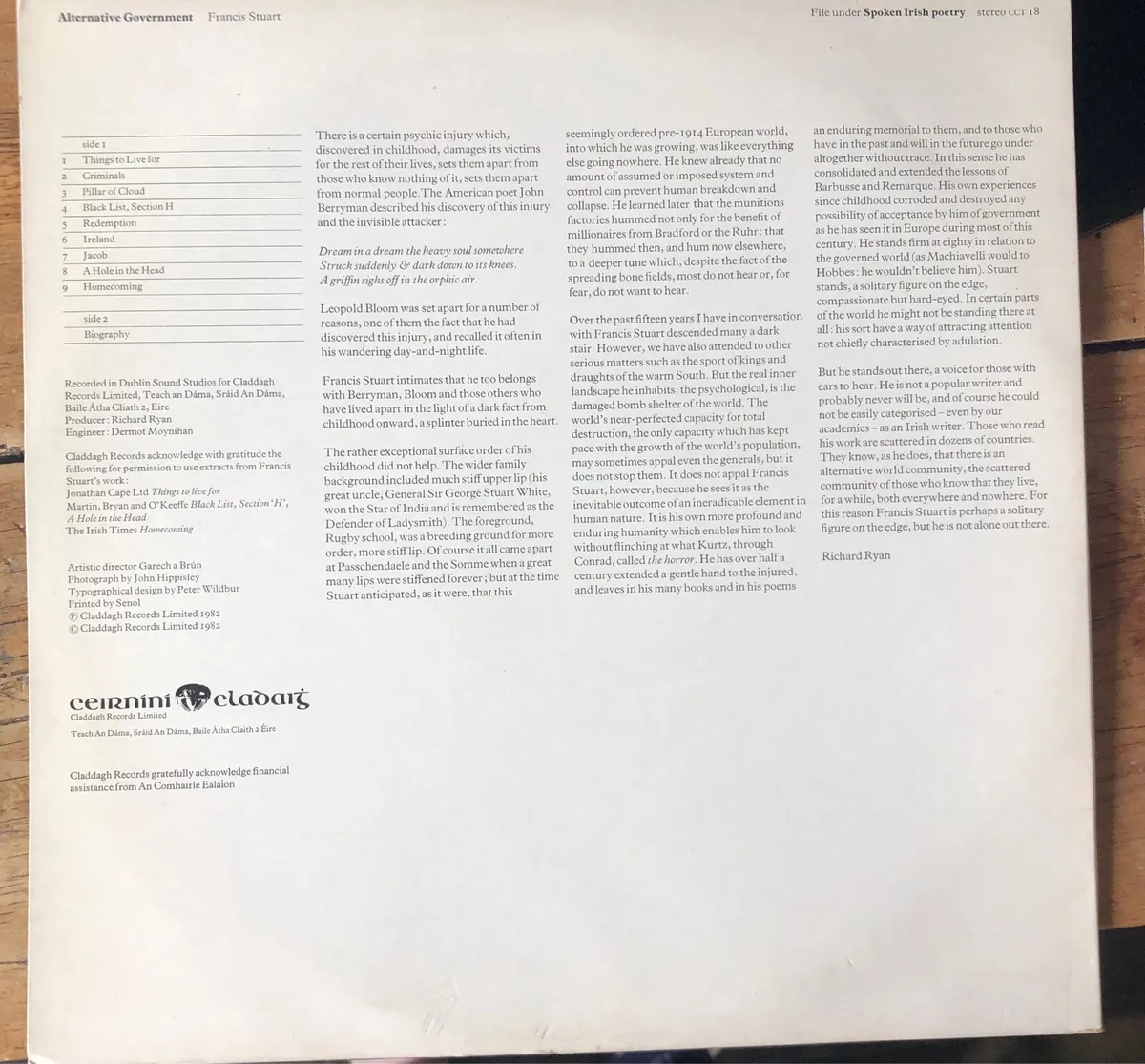 Francis Stuart on Claddagh Records - Image 4
