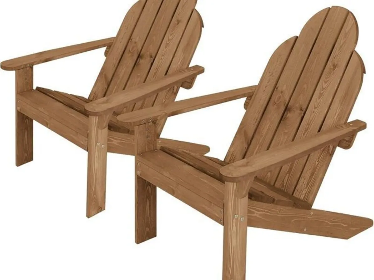 Set of 2 Adirondack Garden Chairs - Image 3