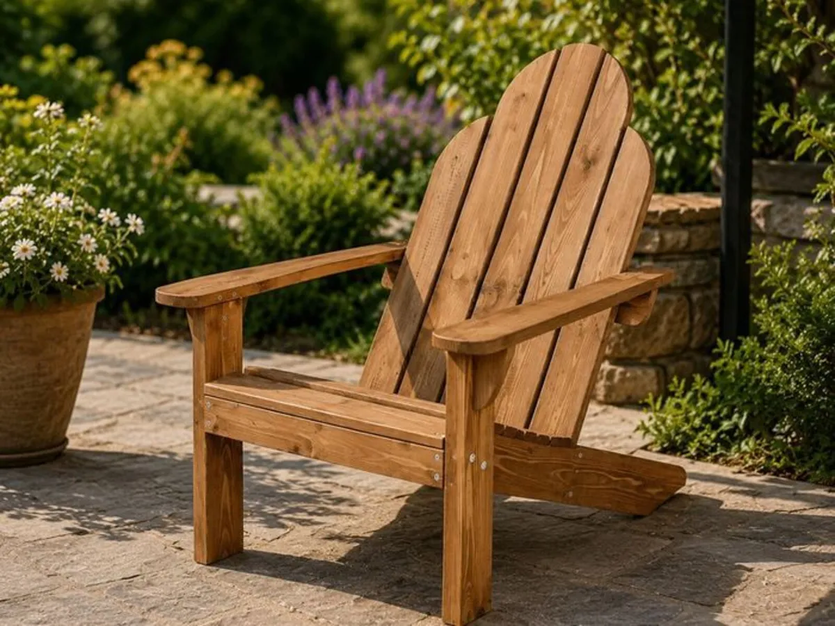 Adirondack Garden Chair Solid Wood Outdoor Lounge - Image 1