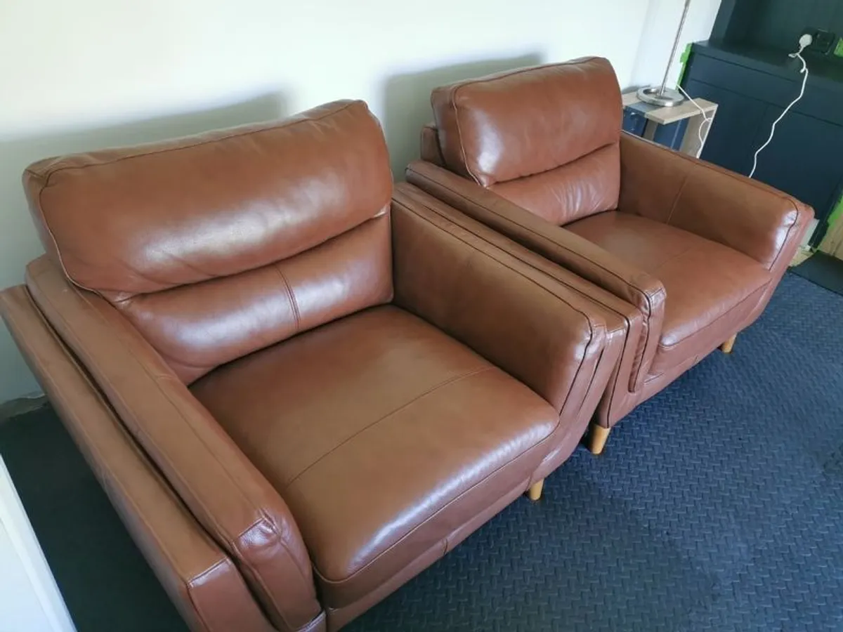 Bianca Brown Leather Armchair - Image 2