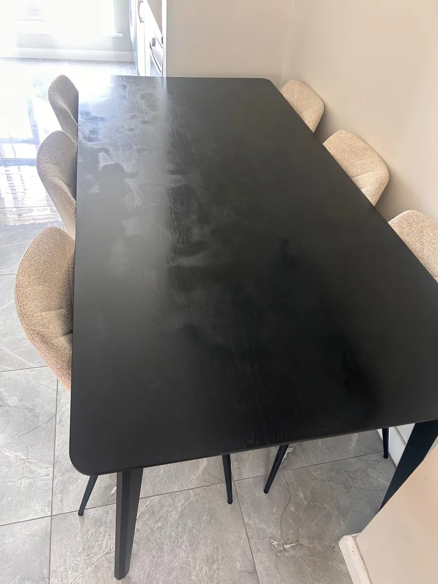 2meter black oak table - Image 2