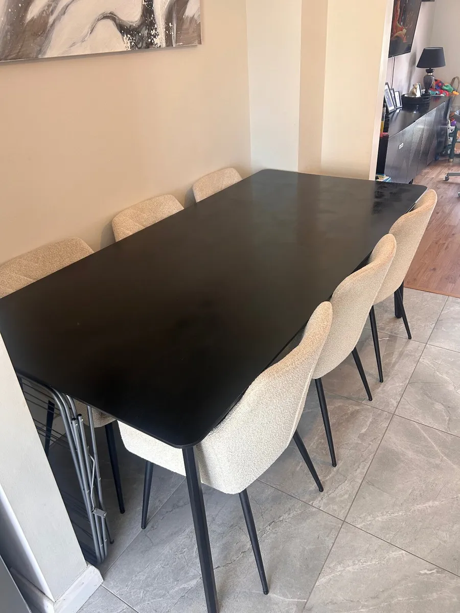 2meter black oak table - Image 1
