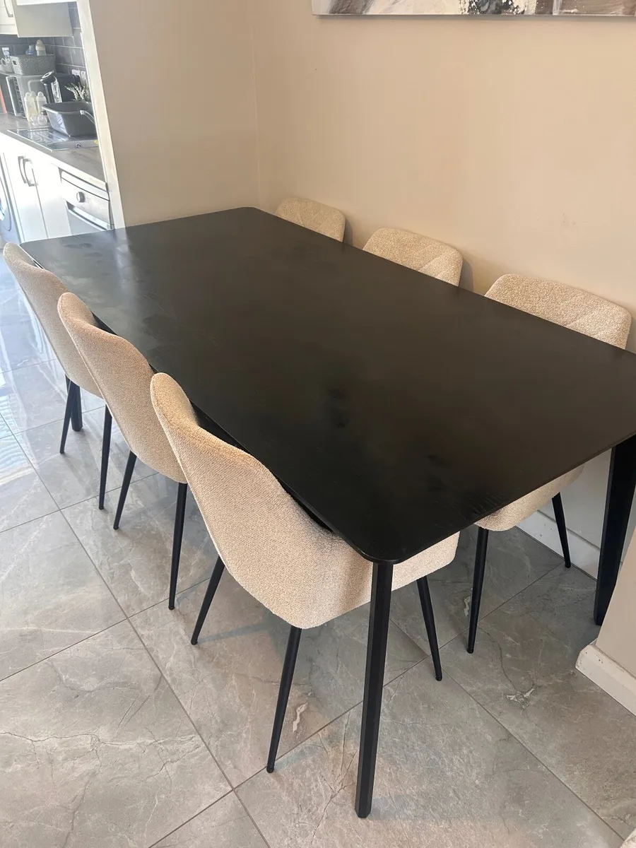 2meter black oak table - Image 3