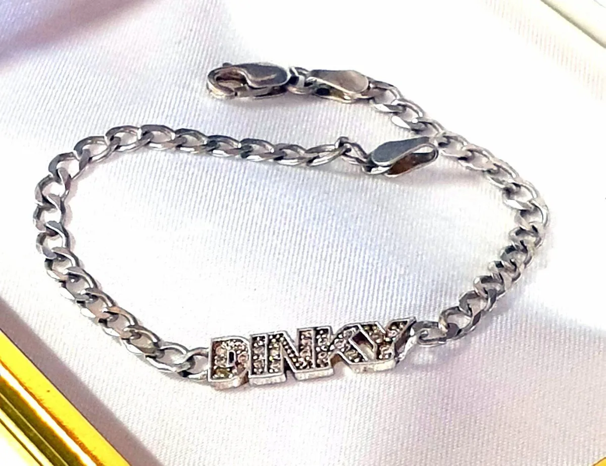 Vintage Hallmarked Silver Gemset Logo Bracelet - Image 3