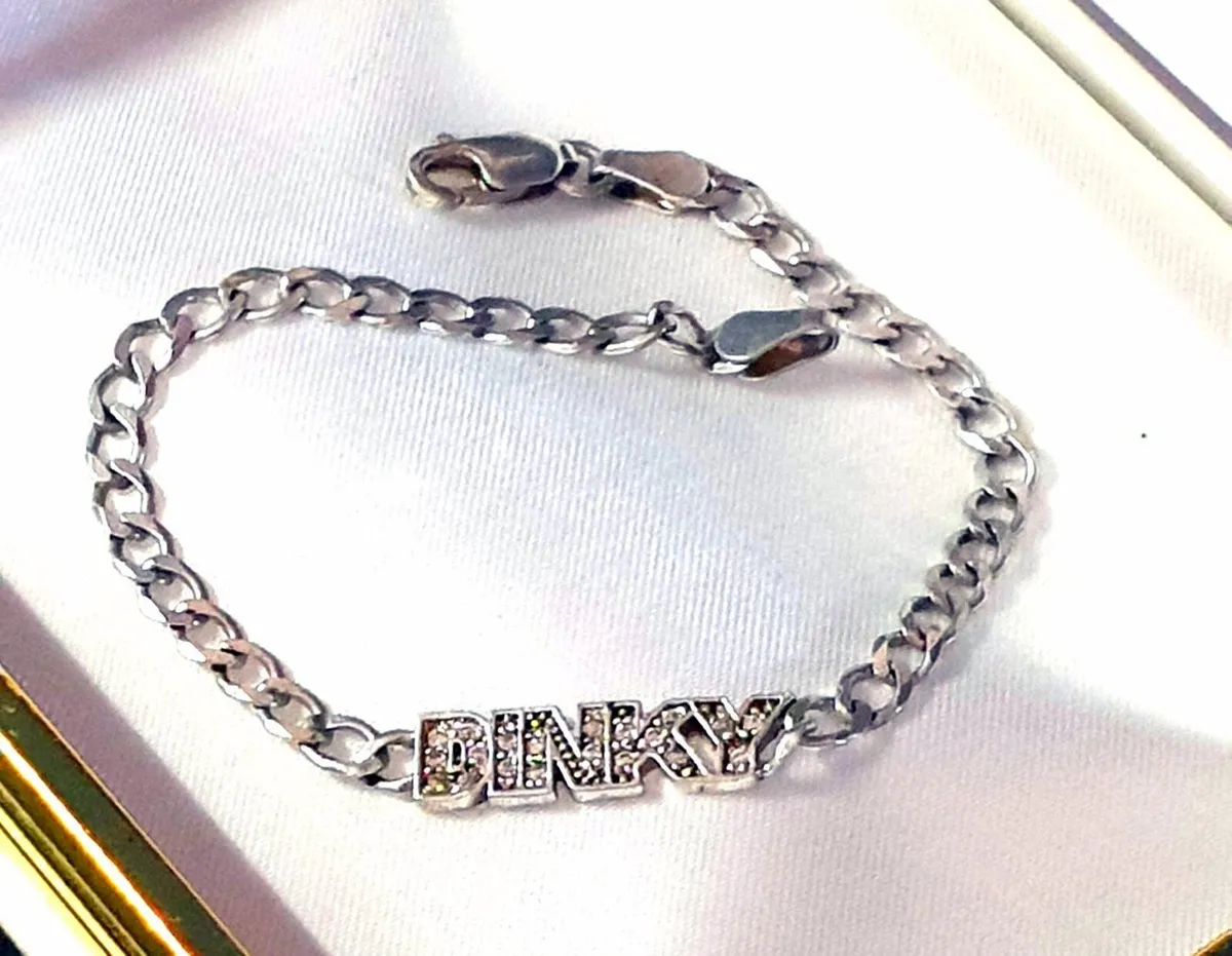 Vintage Hallmarked Silver Gemset Logo Bracelet - Image 4