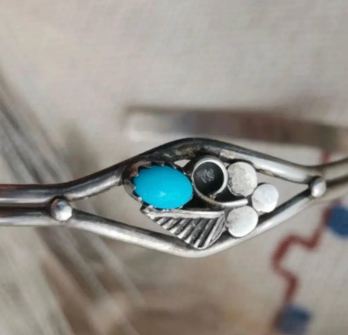 925 silver and Navajo Turquoise Bracelet - Image 2