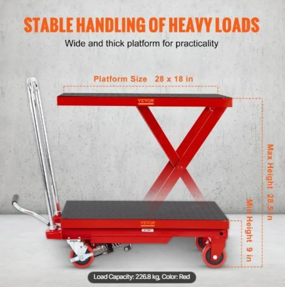 Hydraulic Lift Table Cart, 500lbs Capacity - Image 2