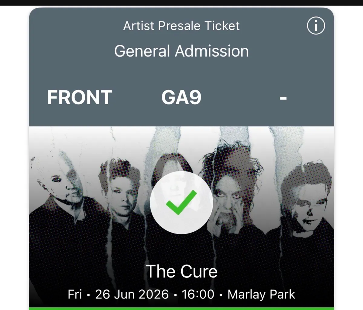 The cure ticket