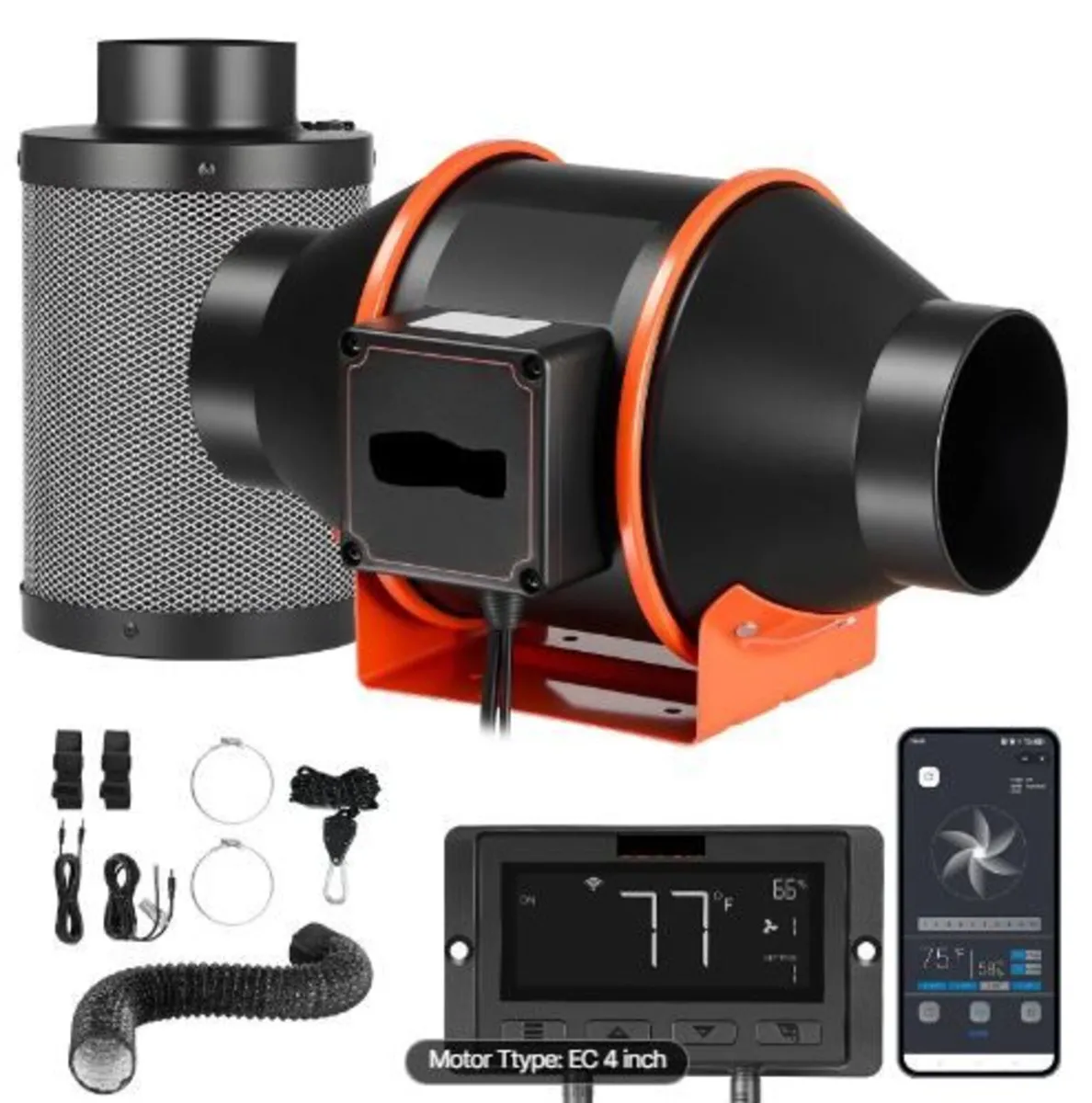 Inline Duct Fan Kit Carbon Filter - Image 3