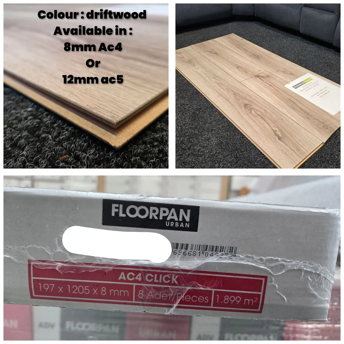 8mm laminated click flooring driftwood - Image 4