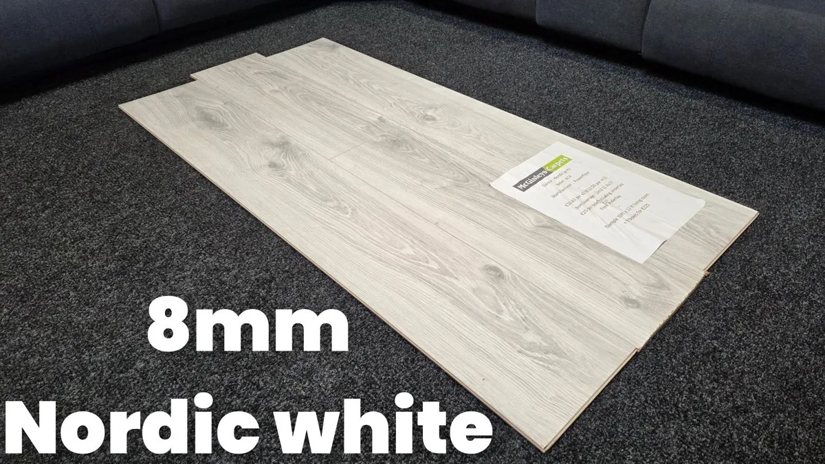 8mm  Laminated white Click Flooring white  ! - Image 1