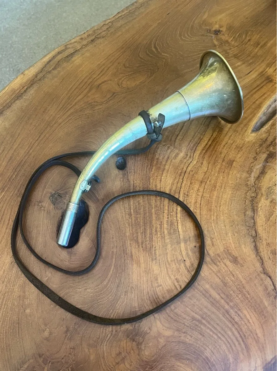 Vintage Elless France Brass Hunting Horn - Image 1